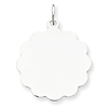 Sterling Silver 3/4in Engravable Scallop Edge Charm