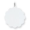 Sterling Silver Engravable Clover Disc Charm 1in