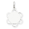 Sterling Silver Engravable Charm with Scalloped Border 1/2in