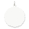 Sterling Silver 1in Engravable Pointed Disc Charm
