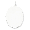 Sterling Silver Engravable Tufted Oval Pendant 1 1/4in