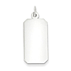 Sterling Silver 7/8in Engravable Rectangle Disc Charm with Cut Corners