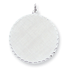 Sterling Silver Engravable Patterned Disc Pendant 1 1/4in