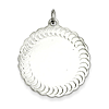 Sterling Silver Engravable Scalloped Patterned Charm