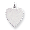 Sterling Silver Engravable Heart Patterned Pendant 7/8in