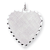 Sterling Silver Engravable Heart Patterned Pendant 1in