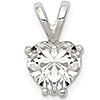 Sterling Silver Heart CZ Pendant