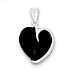 Sterling Silver Onyx Heart Pendant