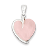 Sterling Silver 3/4in Rose Quartz Heart Pendant