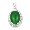 Sterling Silver Jade Greek Key Pendant