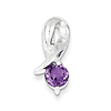 Sterling Silver Amethyst Ribbon Pendant 3/4in