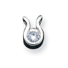 Sterling Silver CZ Pendant with U Shaped Bezel
