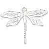 Sterling Silver Satin Finish Diamond Cut Dragonfly Pin