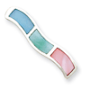Sterling Silver Pink, Green and Blue MOP Wavy Pendant