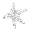 Sterling Silver 2in Fancy Starfish Pendant