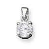 Sterling Silver 8mm CZ Solitaire Pendant
