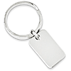 Sterling Silver Small Dog Tag Key Ring