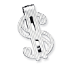 Sterling Silver Dollar Sign Money Clip with Stripes