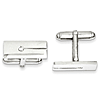 Sterling Silver CZ Rectangle Cufflinks