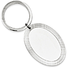 Sterling Silver Oval Key Chain with Grooved Border