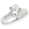 CZ Solitaire Ring - Sterling Silver