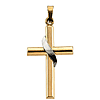 14kt Two-tone Gold Hollow Methodist Cross