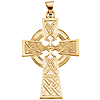 14kt Yellow Gold 1 1/4in Celtic Cross