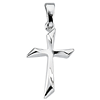 14kt White Gold Hollow Angled Cross