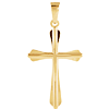 14k Yellow Gold 1in Tapered Cross Pendant