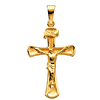 14kt Yellow Gold 1in Scooped INRI Crucifix