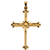 14kt Yellow Gold 1 2/3in Budded Cross