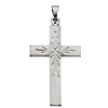 14k White Gold 1in Cross with Branch Design