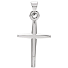 14k White Gold Tapered Thin Latin Cross 1in