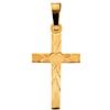 14k Yellow Gold Hollow Cross with Heart