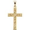 14k Yellow Gold Ornate Cross