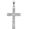 14kt White Gold Ornate Cross