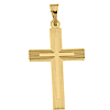 14k Yellow Gold Cross with Grooves