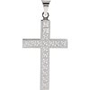 14k White Gold Cross Pendant with Tiny Squares