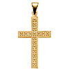 14k Yellow Gold Cross Pendant with Tiny Squares