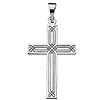 14kt White Gold Cross with Overlapping Lines