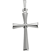 Sterling Silver 1in Hollow Crusader Cross Pendant
