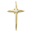 14kt Yellow Gold Cross with Diamond Accent