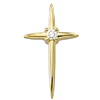 14k Yellow Gold Pointed Cross with Diamond Accent