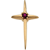 14kt Yellow Gold Cross with Ruby 17.75x10mm