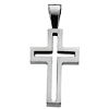 14kt White Gold 1/2in Cut-out Latin Cross
