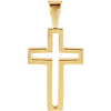 14kt Yellow Gold 1/2in Cut-out Latin Cross