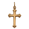 14kt Yellow Gold 5/8in Budded Cross
