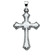 14kt White Gold Budded Cross with Beaded Edges