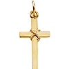 14kt Yellow Gold 5/8in Rope Cross