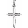 14kt White Gold 11/16in Concave Passion Cross